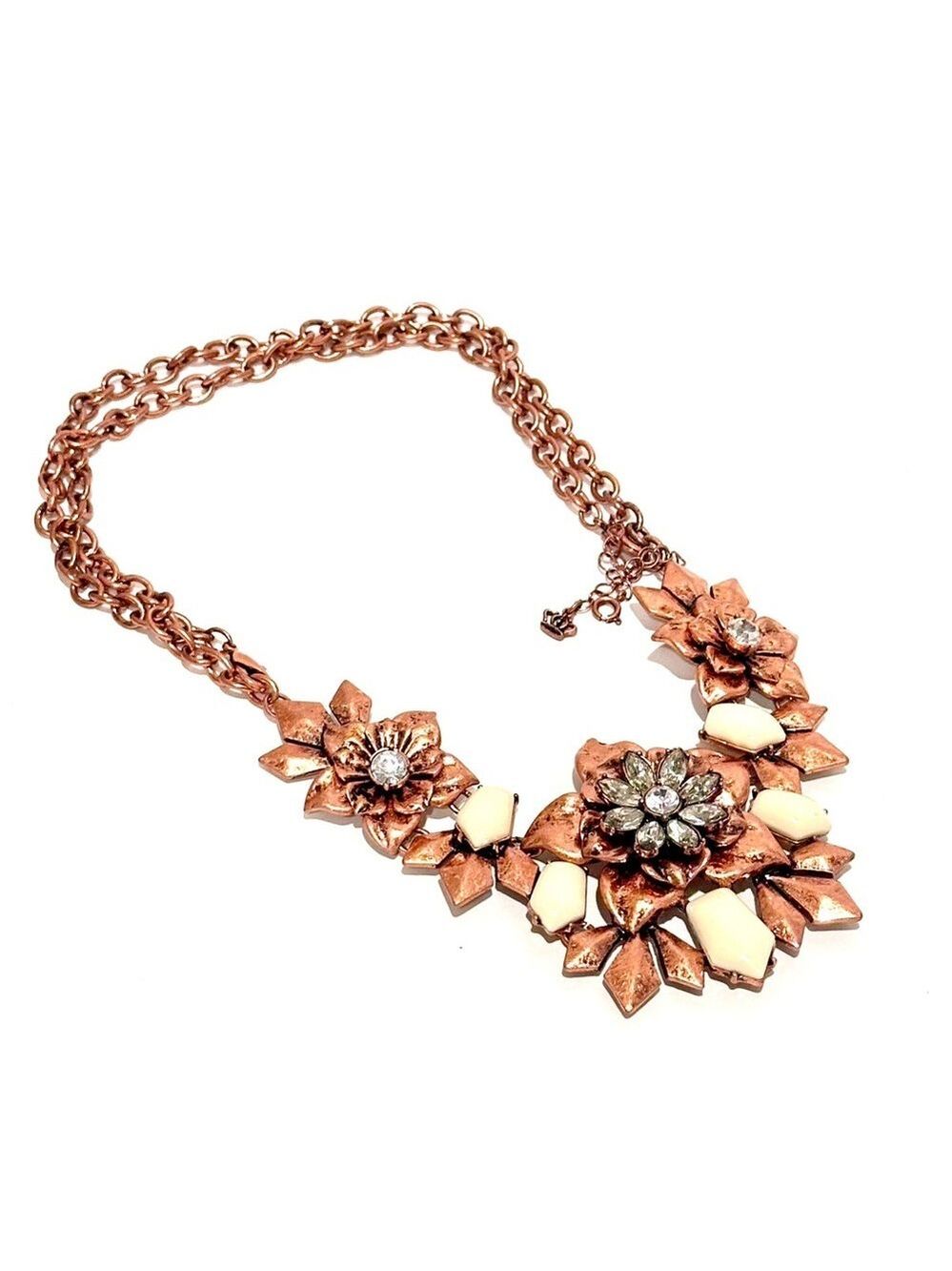 PREMIER DESIGNS Ivory Stone & Rosegold Flowers Convertible 3-n-1 Necklace NWT - Picture 2 of 9